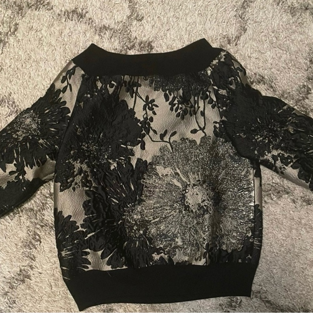 Escada Floral Black and Cream Top